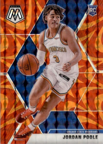 #228 Jordan Poole - Golden State Warriors - 2019-20 Panini Mosaic - Reactive Orange Basketball