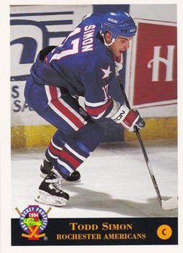 #228 Todd Simon - Rochester Americans - 1994 Classic Pro Hockey Prospects Hockey