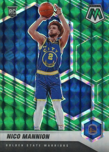 #229 Nico Mannion - Golden State Warriors - 2020-21 Panini Mosaic - Mosaic Green Basketball