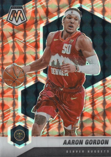 #22 Aaron Gordon - Denver Nuggets - 2020-21 Panini Mosaic - Mosaic Reactive Orange Basketball