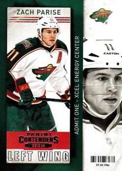 #22 Zach Parise - Minnesota Wild - 2013-14 Panini Contenders Hockey