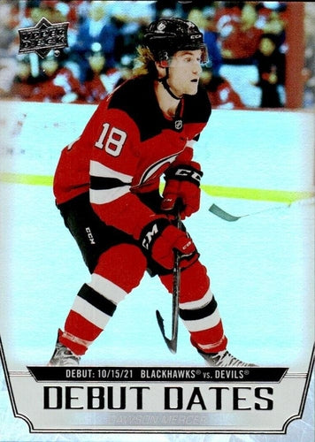 #DD-22 Dawson Mercer - New Jersey Devils - 2022-23 Upper Deck - Debut Dates Hockey