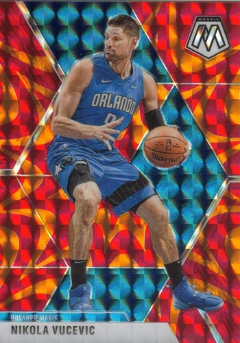 #22 Nikola Vucevic - Orlando Magic - 2019-20 Panini Mosaic - Reactive Orange Basketball