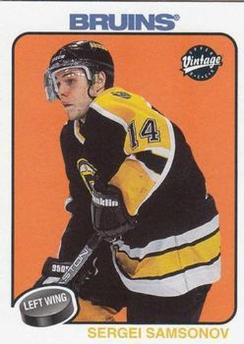 #22 Sergei Samsonov - Boston Bruins - 2001-02 Upper Deck Vintage Hockey