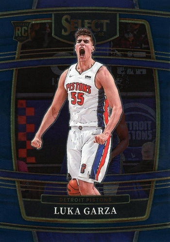 #22 Luka Garza - Detroit Pistons - 2021-22 Panini Select - Blue Basketball