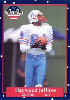 #22 Haywood Jeffires - Houston Oilers - 1991 Fleer Stars 'n Stripes Football