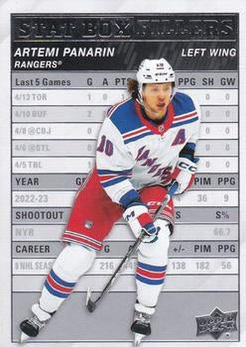 #SB-22 Artemi Panarin - New York Rangers - 2023-24 Upper Deck - Stat Box Fillers Hockey