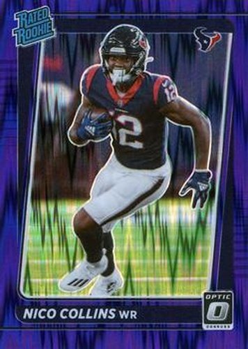 #230 Nico Collins - Houston Texans - 2021 Donruss Optic - Purple Shock Football