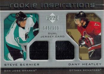 #230 Steve Bernier / Dany Heatley - San Jose Sharks / Ottawa Senators - 2005-06 Upper Deck Rookie Update Hockey