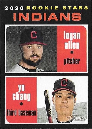 #231 Indians 2020 Rookie Stars Logan Allen / Yu Chang - Cleveland Indians - 2020 Topps Heritage Baseball