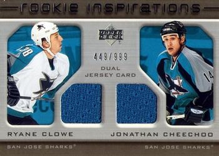 #231 Ryane Clowe / Jonathan Cheechoo - San Jose Sharks - 2005-06 Upper Deck Rookie Update Hockey