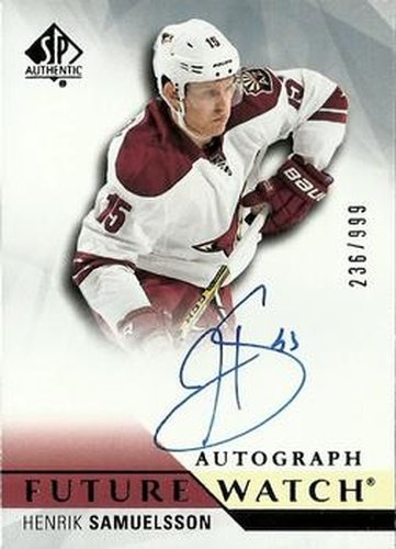 #231 Henrik Samuelsson - Arizona Coyotes - 2015-16 SP Authentic Hockey