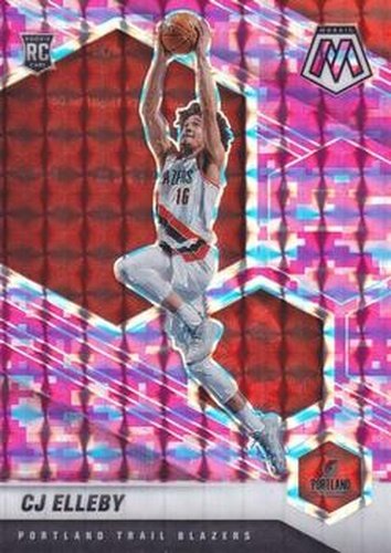 #232 CJ Elleby - Portland Trail Blazers - 2020-21 Panini Mosaic - Mosaic Camo Pink Basketball
