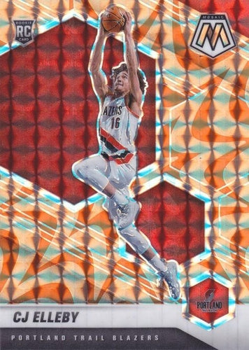 #232 CJ Elleby - Portland Trail Blazers - 2020-21 Panini Mosaic - Mosaic Reactive Orange Basketball