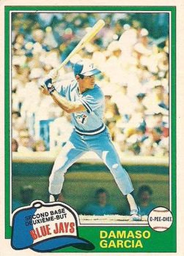 #233 Damaso Garcia - Toronto Blue Jays - 1981 O-Pee-Chee - Gray Back Baseball