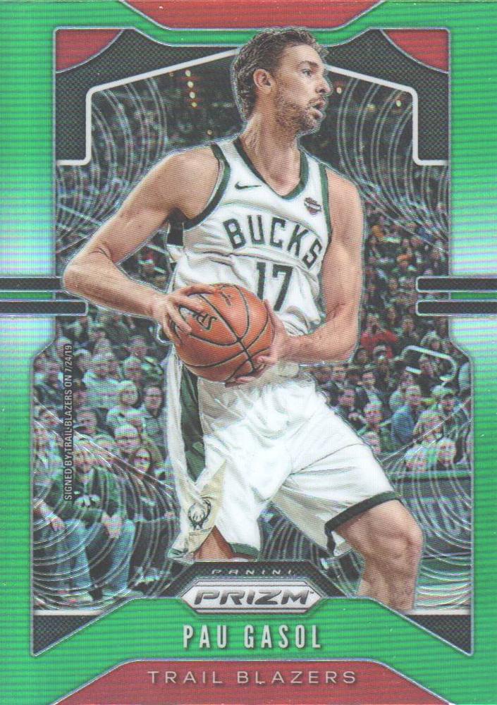 #233 Pau Gasol - Portland Trail Blazers - 2019-20 Panini Prizm - Prizms Green Basketball