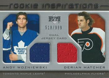 #235 Andrew Wozniewski / Derian Hatcher - Toronto Maple Leafs / Philadelphia Flyers - 2005-06 Upper Deck Rookie Update Hockey