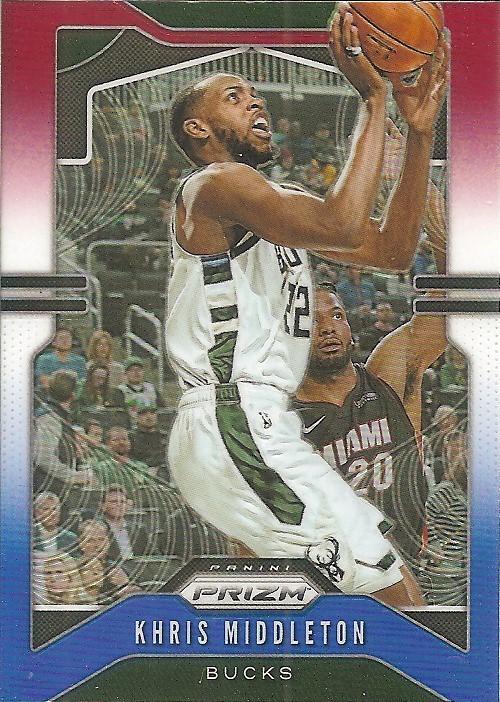 #235 Khris Middleton - Milwaukee Bucks - 2019-20 Panini Prizm - Prizms Red White and Blue Basketball