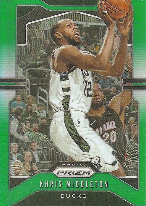 #235 Khris Middleton - Milwaukee Bucks - 2019-20 Panini Prizm - Prizms Green Basketball