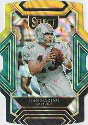 #235 Dan Marino - Miami Dolphins - 2021 Panini Select - Black and Gold Prizm Die Cut Football