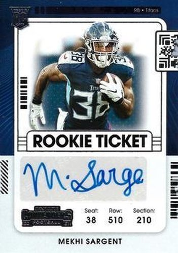 #235 Mekhi Sargent - Tennessee Titans - 2021 Panini Contenders Football