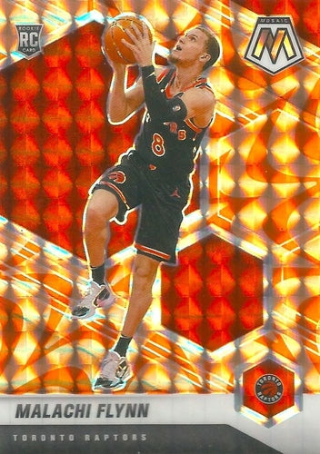 #236 Malachi Flynn - Toronto Raptors - 2020-21 Panini Mosaic - Mosaic Reactive Orange Basketball