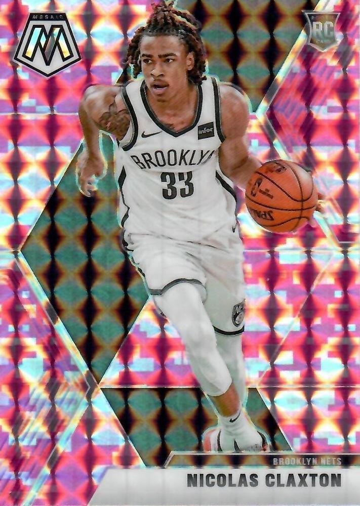 #236 Nicolas Claxton - Brooklyn Nets - 2019-20 Panini Mosaic - Camo Pink Basketball