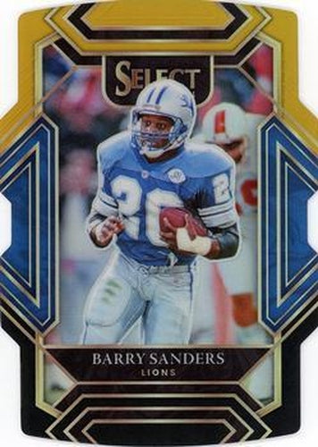 #236 Barry Sanders - Detroit Lions - 2021 Panini Select - Black and Gold Prizm Die Cut Football