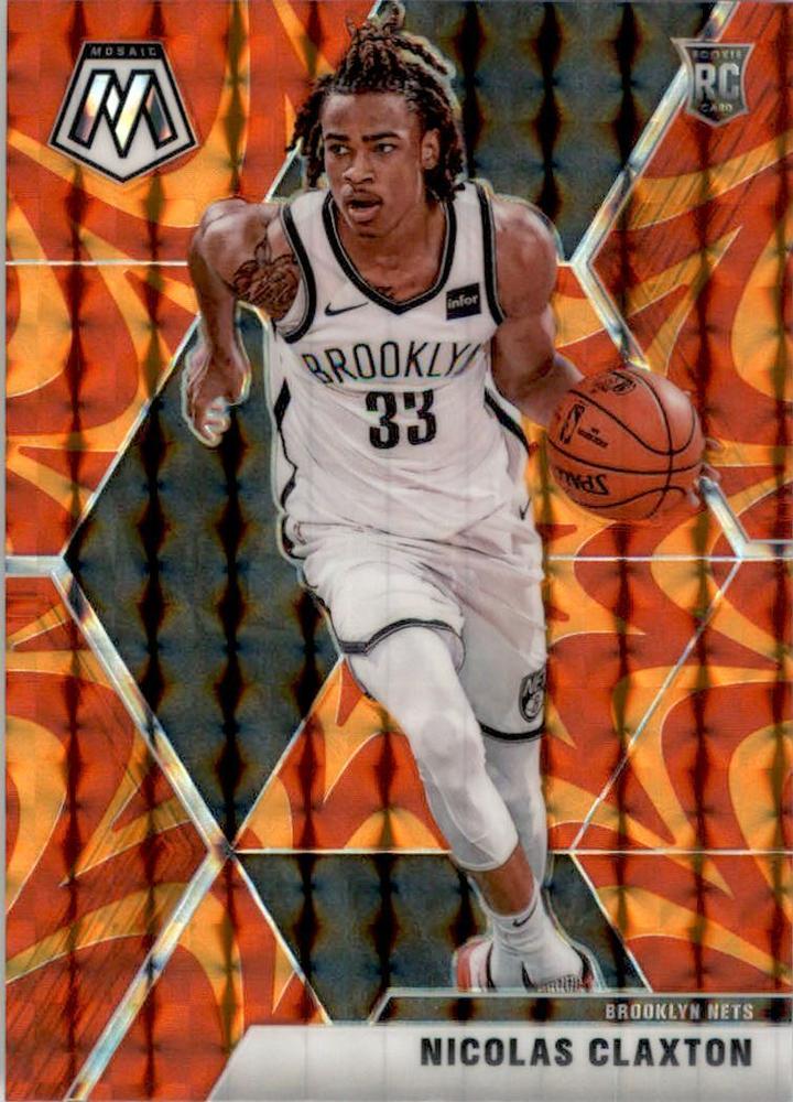 #236 Nicolas Claxton - Brooklyn Nets - 2019-20 Panini Mosaic - Reactive Orange Basketball