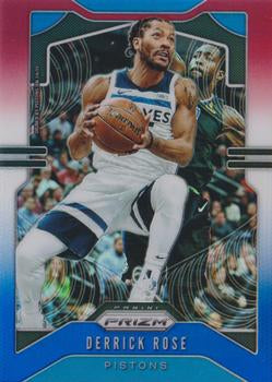#237 Derrick Rose - Detroit Pistons - 2019-20 Panini Prizm - Prizms Red White and Blue Basketball