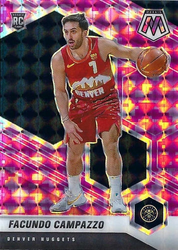 #237 Facundo Campazzo - Denver Nuggets - 2020-21 Panini Mosaic - Mosaic Camo Pink Basketball