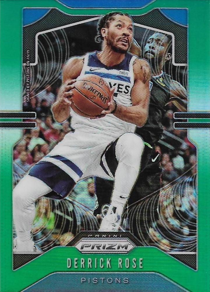 #237 Derrick Rose - Detroit Pistons - 2019-20 Panini Prizm - Prizms Green Basketball