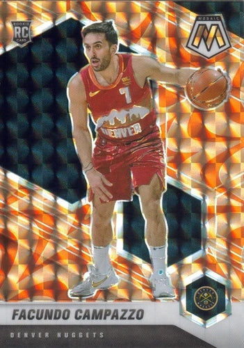 #237 Facundo Campazzo - Denver Nuggets - 2020-21 Panini Mosaic - Mosaic Reactive Orange Basketball