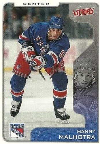 #238 Manny Malhotra - New York Rangers - 2001-02 Upper Deck Victory Hockey