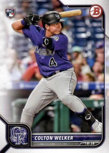 #23 Colton Welker - Colorado Rockies - 2022 Bowman Baseball