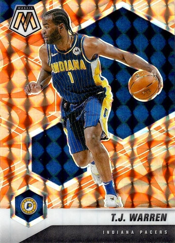 #23 T.J. Warren - Indiana Pacers - 2020-21 Panini Mosaic - Mosaic Reactive Orange Basketball