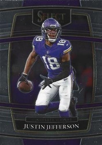 #23 Justin Jefferson - Minnesota Vikings - 2021 Panini Select - Black and Gold Prizm Die Cut Football