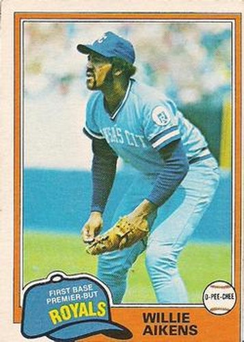 #23 Willie Aikens - Kansas City Royals - 1981 O-Pee-Chee - Gray Back Baseball