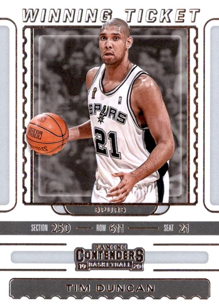 #23 Tim Duncan - San Antonio Spurs - 2019-20 Panini Contenders - Winning Ticket Basketball