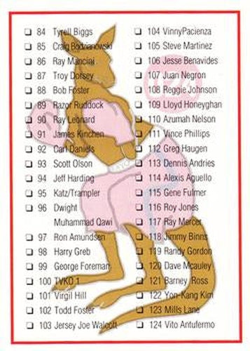#24 Checklist: 84-166 - 1991 Kayo Boxing