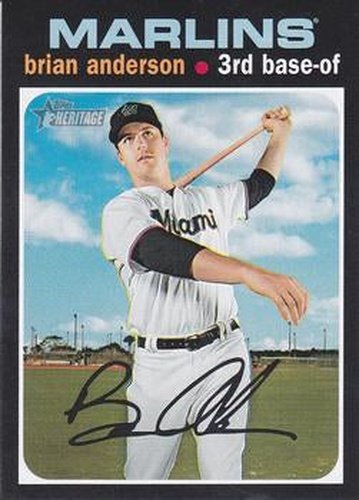 #240 Brian Anderson - Miami Marlins - 2020 Topps Heritage Baseball