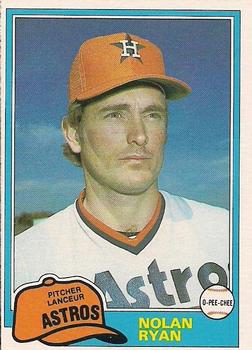 #240 Nolan Ryan - Houston Astros - 1981 O-Pee-Chee - Gray Back Baseball