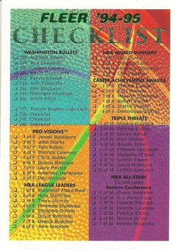 #240 Checklist: 228-240 and Inserts - 1994-95 Fleer Basketball