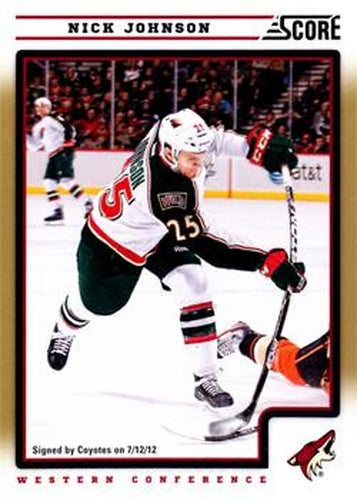 #242 Nick Johnson - Minnesota Wild - 2012-13 Score - Gold Rush Hockey