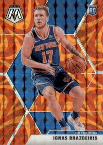 #242 Ignas Brazdeikis - New York Knicks - 2019-20 Panini Mosaic - Reactive Orange Basketball