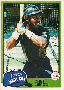 #242 Chet Lemon - Chicago White Sox - 1981 O-Pee-Chee - Gray Back Baseball
