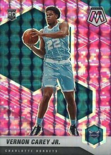 #242 Vernon Carey Jr. - Charlotte Hornets - 2020-21 Panini Mosaic - Mosaic Camo Pink Basketball