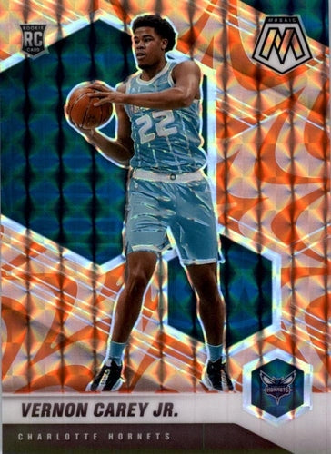 #242 Vernon Carey Jr. - Charlotte Hornets - 2020-21 Panini Mosaic - Mosaic Reactive Orange Basketball