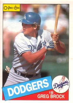 #242 Greg Brock - Los Angeles Dodgers - 1985 O-Pee-Chee Baseball