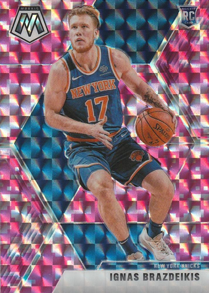 #242 Ignas Brazdeikis - New York Knicks - 2019-20 Panini Mosaic - Camo Pink Basketball